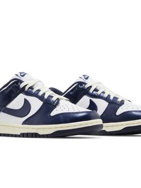 Nike Wonans Low-Top Dunk Style Sneaker in Navy and White